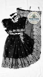 স্কিন প্রিন্ট রেডি শাড়ী কালো(Code 10) - Image 2