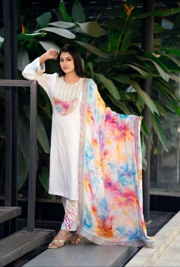 Rainbow Premium Viscoz Reon Salwar Kameez – Elegant 3 Piece for Women  – (Style-6719)