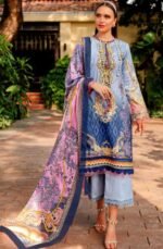 Sky Blue Designer Printed Lawn Unstitched Salwar Kameez _Style(5616)