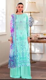 Pastel Lilac Floral Digital Printed Unstitched Lawn 3 Piece Suit_Style(5712)