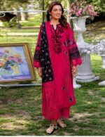 Crimson Pink Embroidered Lawn Unstitched Salwar Kameez _Style(5768)