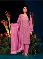 Embroidered Pink Unstitched Salwar Kameez with Dupatta_Style(5774)