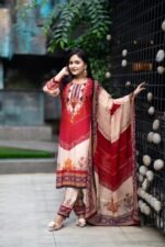 Joya Embroidered Cotton Salwar Kameez for Women | Digital Printed 3 Piece- (Style-6709)