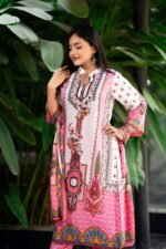 Gulbahar Chest Embroidery Salwar Kameez for Women – Premium Reon Fabric- (Style-6708) - Image 2