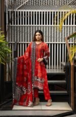 Boishakhi Embroidery Mirror Work Salwar Kameez Set – Cotton 3 Piece – (Style-6736)