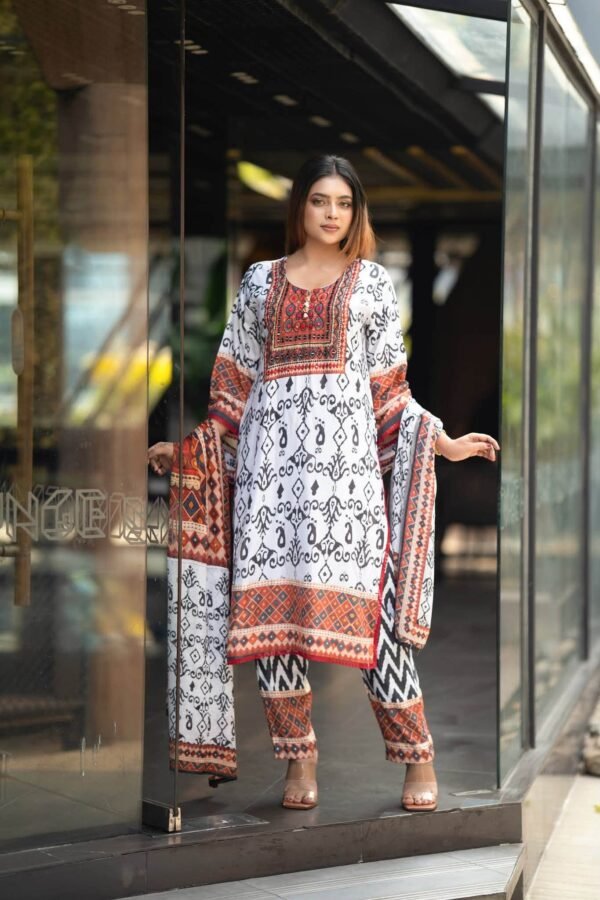 Ceren Premium Viscoz Reon Salwar Kameez – Elegant 3 Piece – (Style-6726)