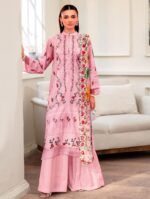 Blush Pink Floral Embroidered Unstitched Lawn 3 Piece Suit_Style(F-5711)