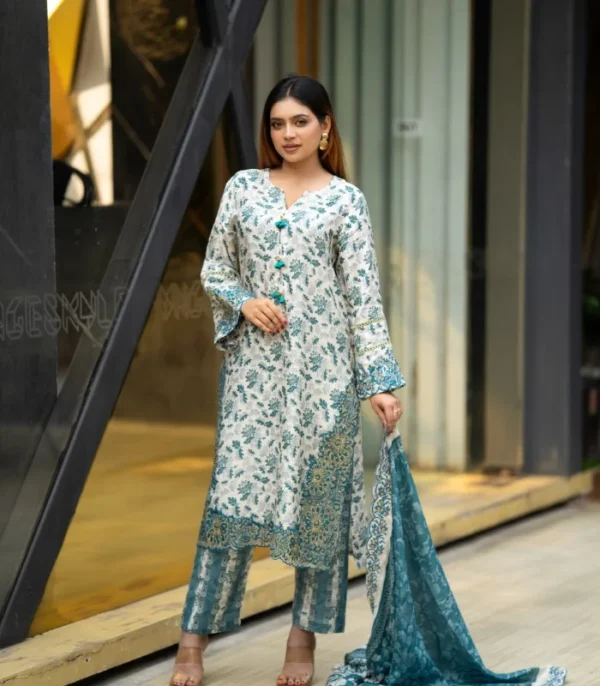 Lara Embroidery Cotton Salwar Kameez for Women – Attached Embroidery & Premium Reon Fabric- (Style-6732)