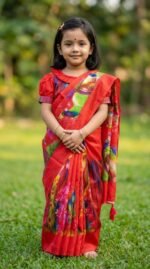 ময়ূরপঙ্খী- চান্দেরি সিল্ক  বেবি শাড়ি