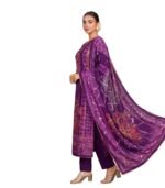 Deep Royal Purple Unstitched Salwar Kameez – Embroidered Lawn 3-Piece Suit_Style(F-5602) - Image 2