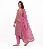 Embroidered Pink Unstitched Salwar Kameez with Dupatta_Style(5774) - Image 2
