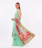 Mint Aqua Digital Printed Embroidered Unstitched Lawn 3 Piece Suit_Style(5709) - Image 2